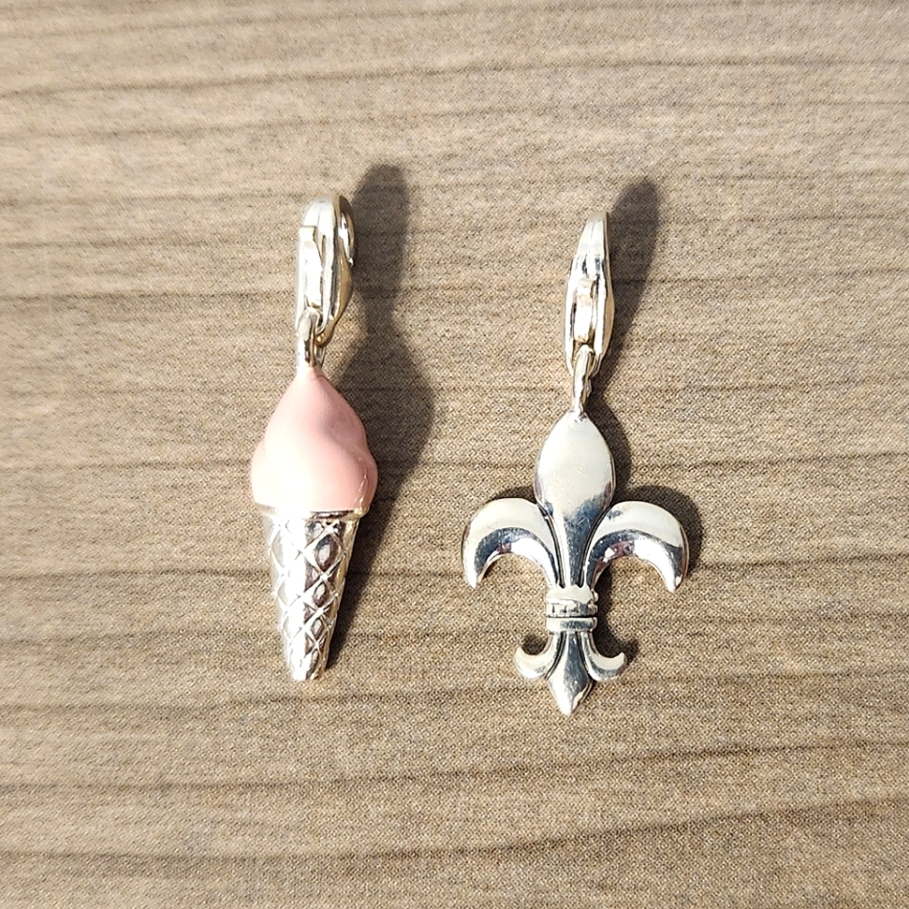 Thomas Sabo Ice Cream and Fleur-de-Lis Lily Flower Charm Pendant